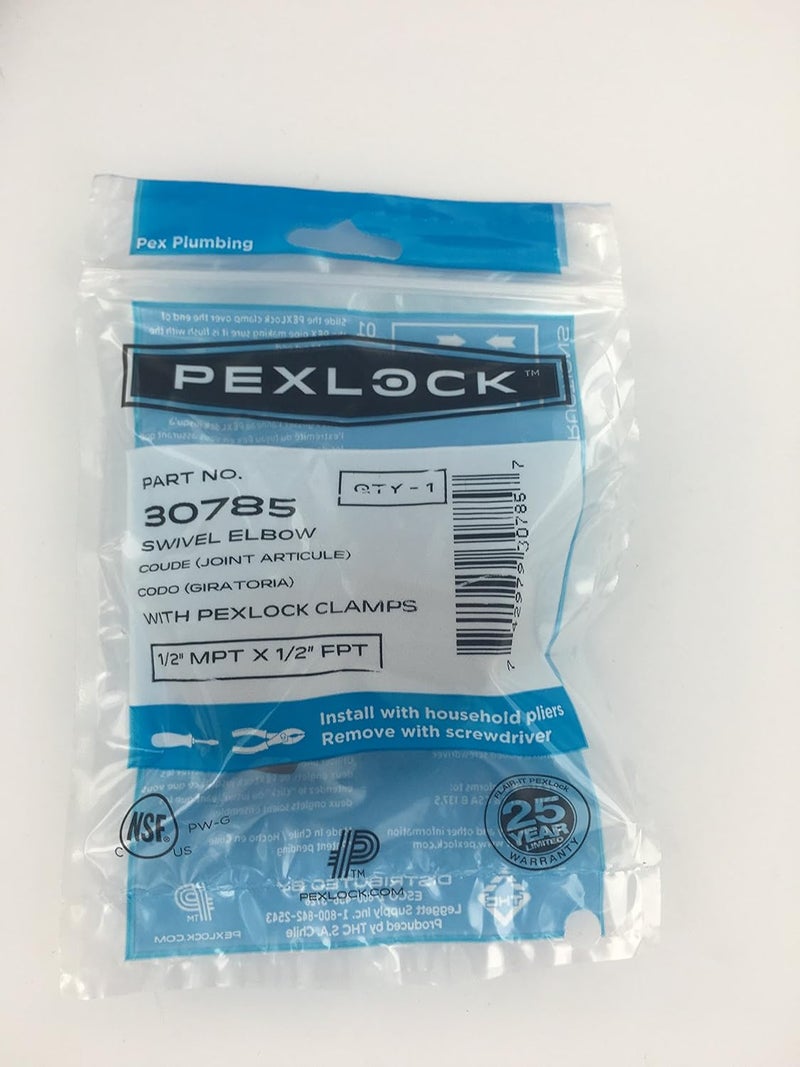 Flair-It Central PEXLOCK 30785 SW Elbow, 1/2" MPT x 1/2"FPT, Black - Image 2